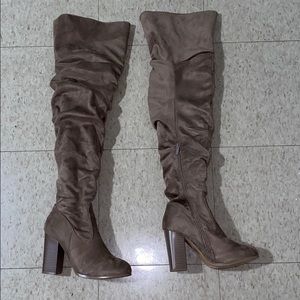 Taupe heeled boots